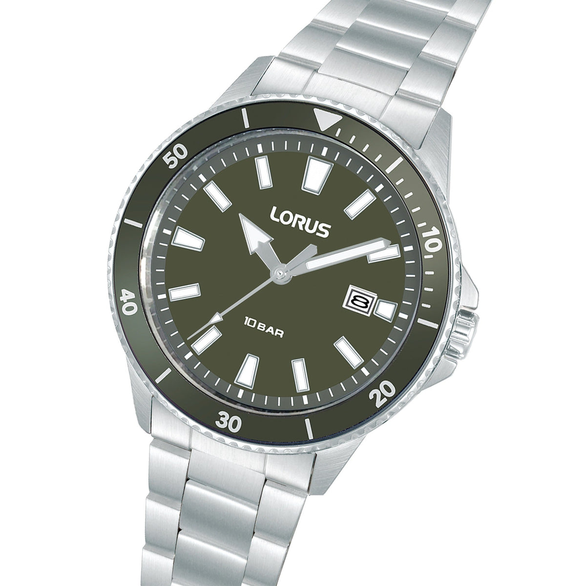 Lorus Mens Silver Stainless Steel Watch-RH903SX9