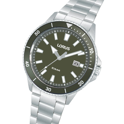 Lorus Mens Silver Stainless Steel Watch-RH903SX9