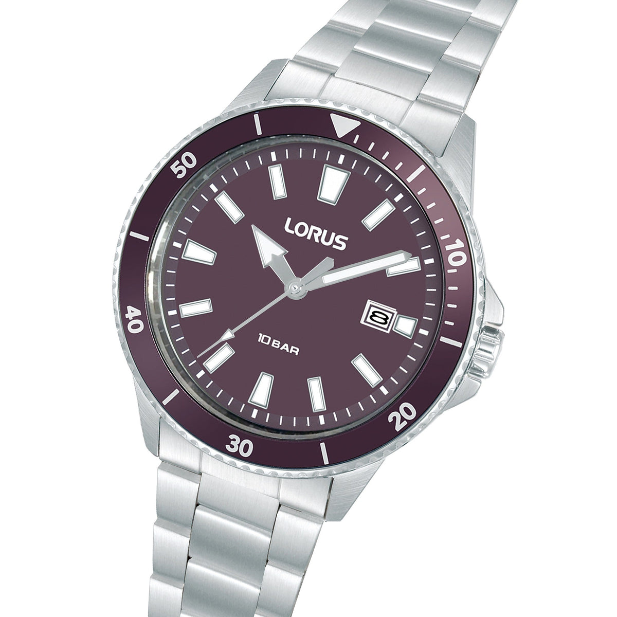 Lorus Mens Silver Stainless Steel Watch-RH905SX9