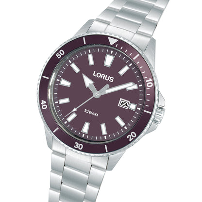 Lorus Mens Silver Stainless Steel Watch-RH905SX9