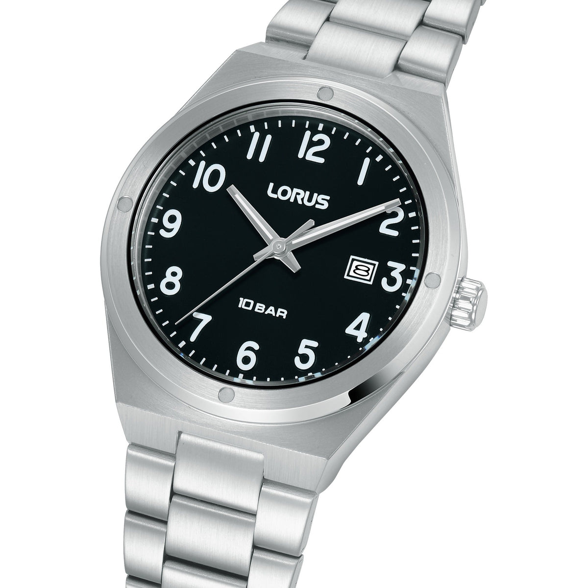 Lorus Mens Silver Stainless Steel Watch-RH963SX9