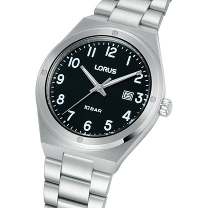 Lorus Mens Silver Stainless Steel Watch-RH963SX9