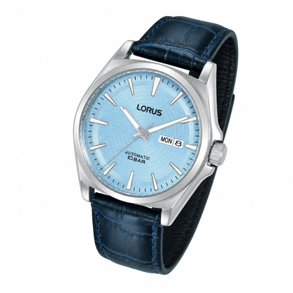 Lorus Mens Black Leather Watch-RL417CX9