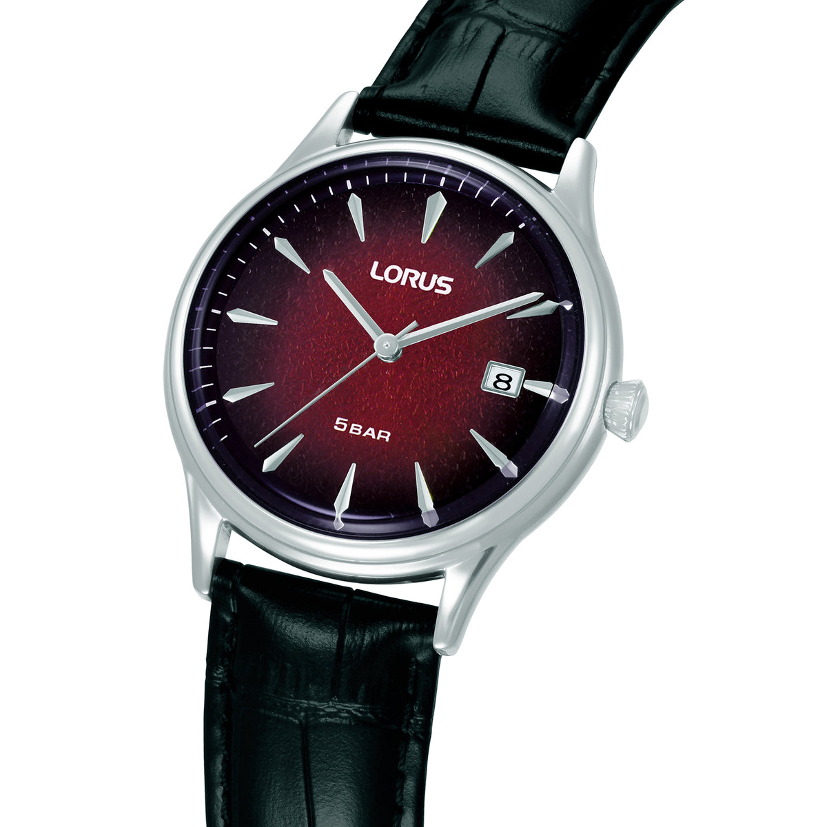 Lorus - Men Black Leather Strap Watch - RS901EX9