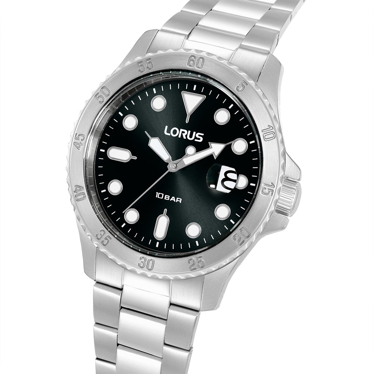 Lorus Mens Sport Silver Stainless Steel Watch-RS965DX9