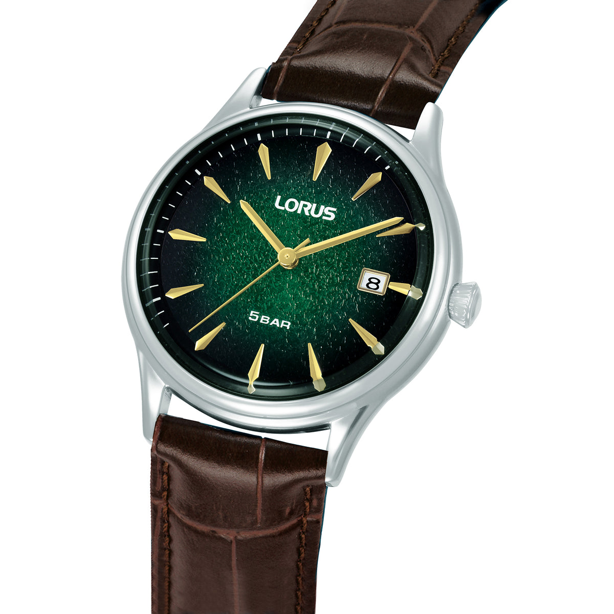 Lorus - Men Brown Leather Strap Watch - RS997DX9