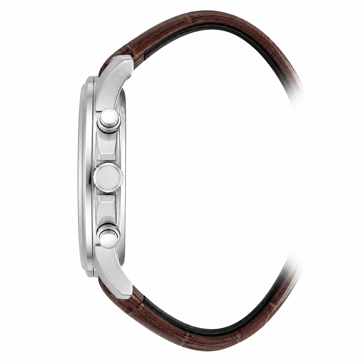 Lorus Mens Sport Silver Leather Watch-RT343LX9