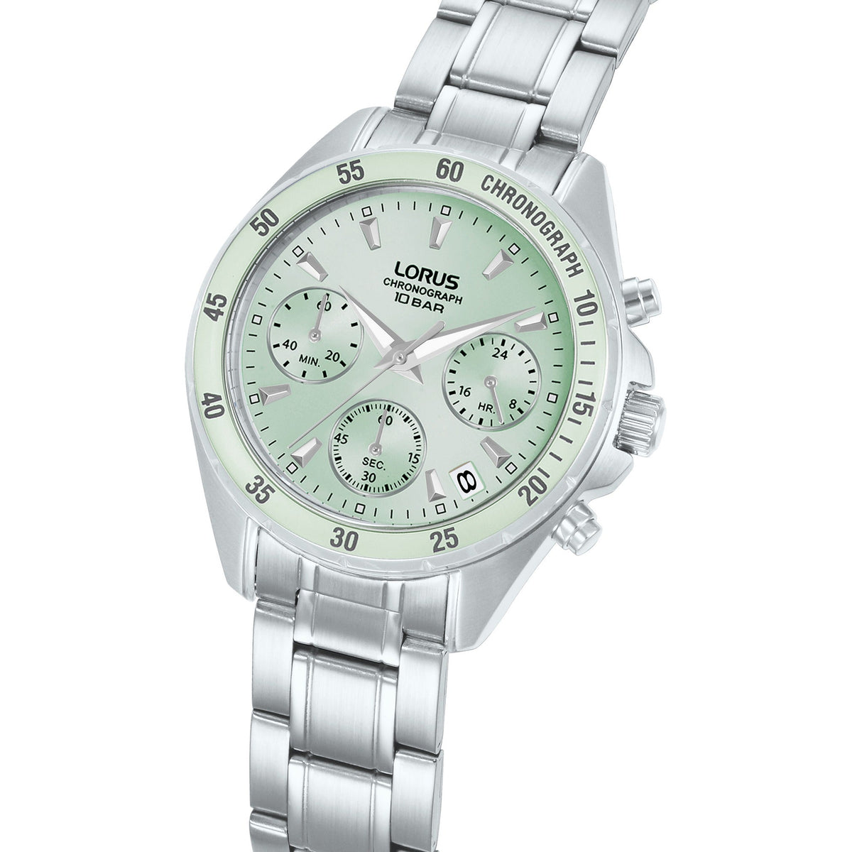 Lorus Womens Chronograph Silver Stainless Steel Watch-RT353LX9