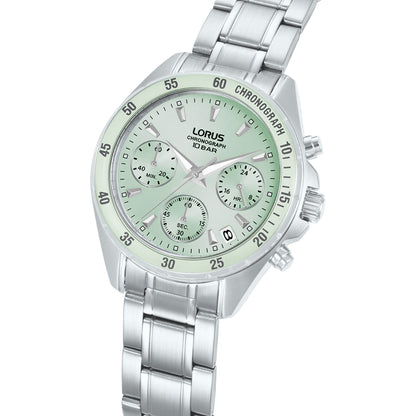 Lorus Womens Chronograph Silver Stainless Steel Watch-RT353LX9