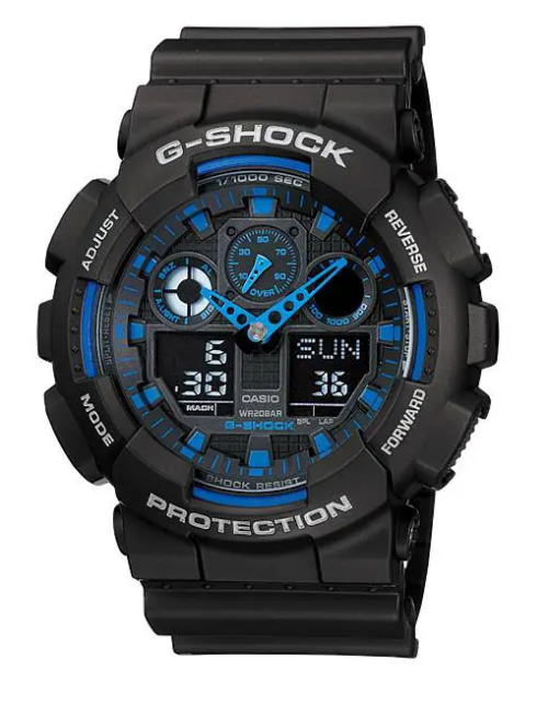 Casio Mens GA-100-1A2DR G-Shock Anadigital Watch