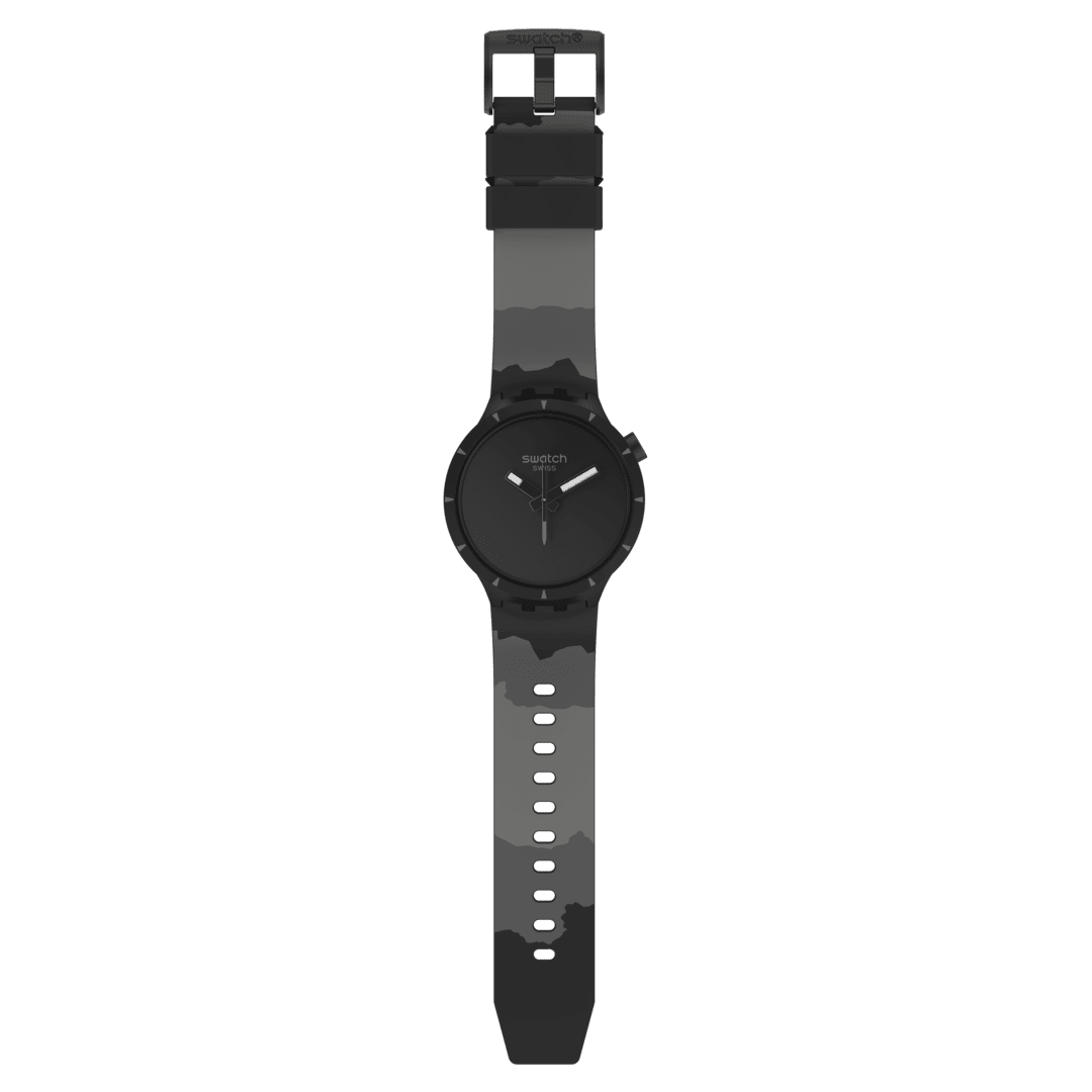 Swatch-Big Bold Bioceramic Basalt Black Unisex Rubber Watch-SB03B110