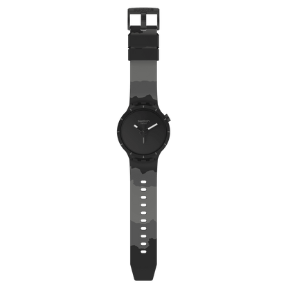 Swatch-Big Bold Bioceramic Basalt Black Unisex Rubber Watch-SB03B110