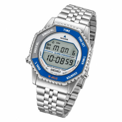 Seiko Retro Digital - Full Stainless Steel Alarm Chronograph - SMGG21P1