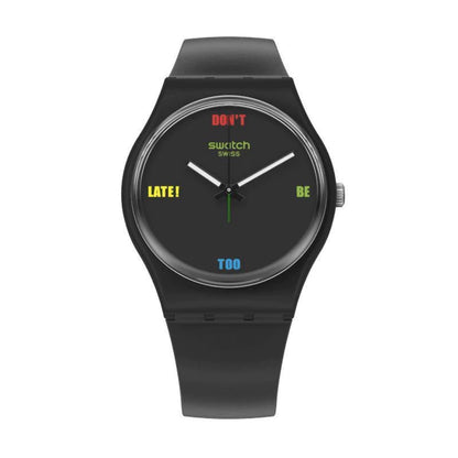 Swatch-Db2L Watch Black Unisex Rubber Watch-SO28B102