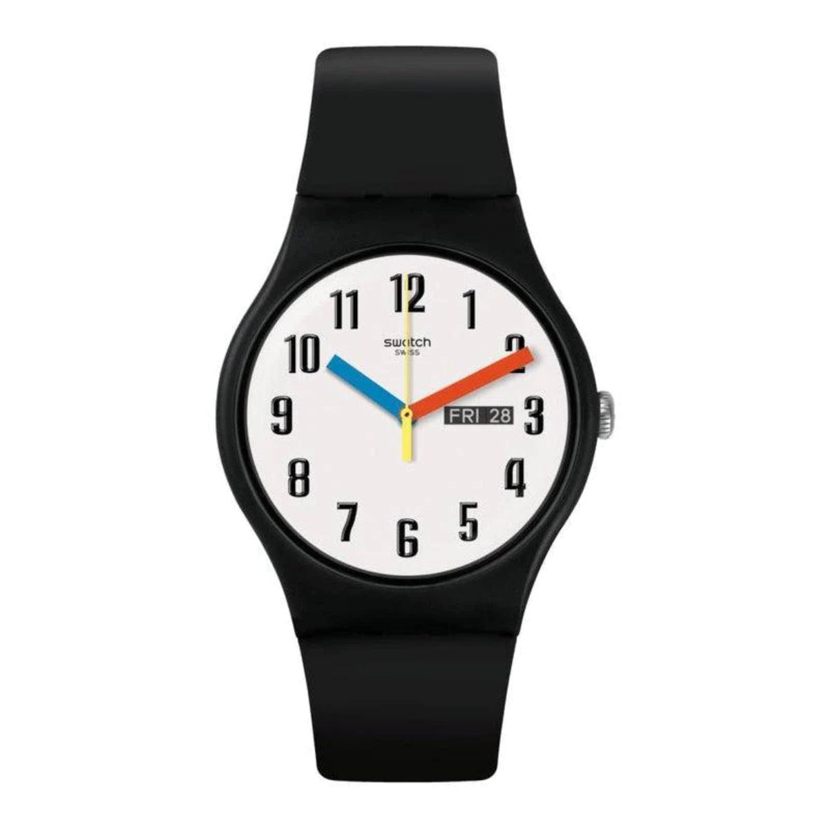 Swatch-Elementry Black Unisex Rubber Watch-SO29B705