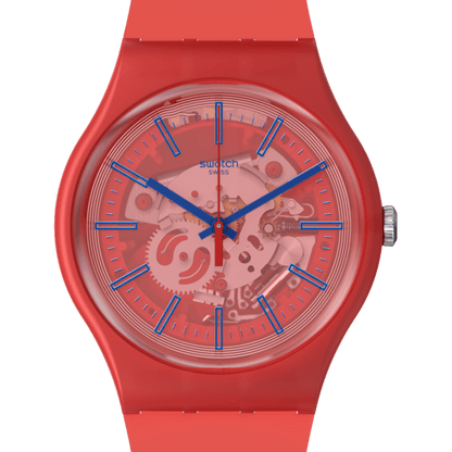 Swatch-Redder Than Red Pay! Red Unisex Rubber Watch-SO29R107-5300