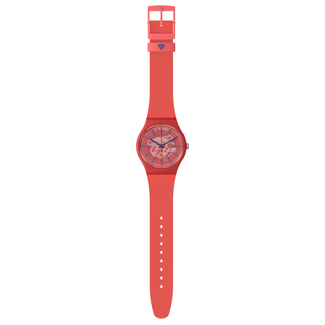 Swatch-Redder Than Red Pay! Red Unisex Rubber Watch-SO29R107-5300