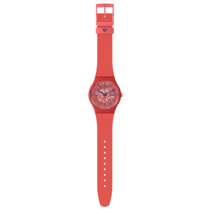 Swatch-Redder Than Red Pay! Red Unisex Rubber Watch-SO29R107-5300