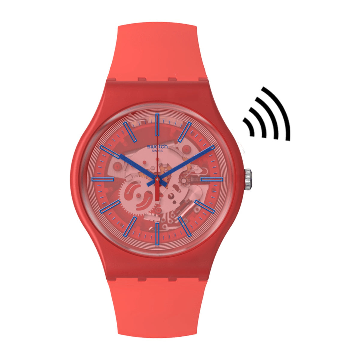 Swatch-Redder Than Red Pay! Red Unisex Rubber Watch-SO29R107-5300