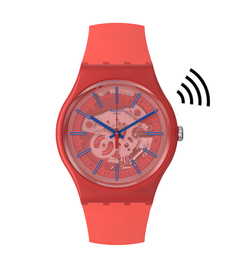 Swatch-Redder Than Red Pay! Red Unisex Rubber Watch-SO29R107-5300