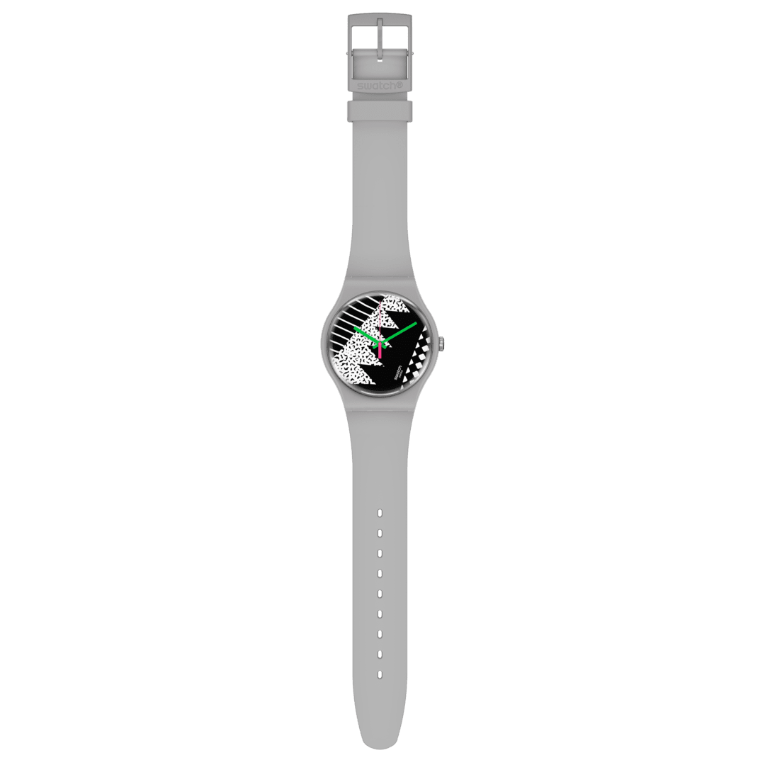 Swatch-Gre_Mem L Grey Unisex Rubber Watch-SO32M102