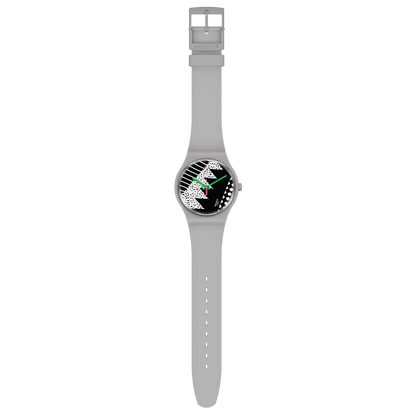 Swatch-Gre_Mem L Grey Unisex Rubber Watch-SO32M102