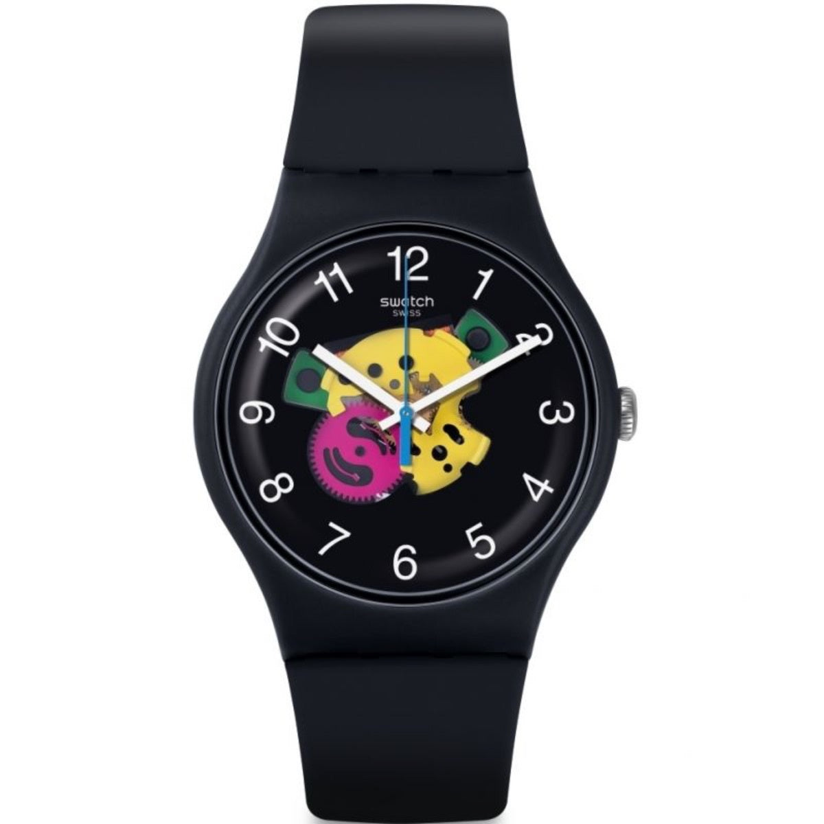 Swatch-Patchwork Black Unisex Rubber Watch-SUOB140