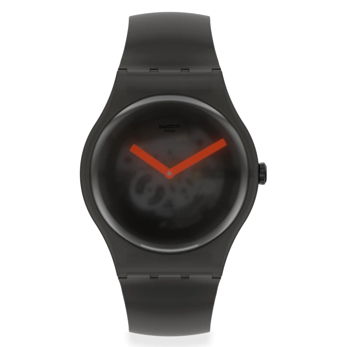 Swatch-Blk Blur Black Unisex Rubber Watch-SUOB183