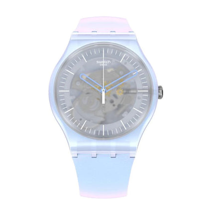 Swatch-Flowerscreen Blue Unisex Rubber Watch-SUOK154