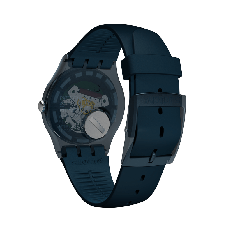 Swatch-Blue Rebel Blue Unisex Rubber Watch-SUON700