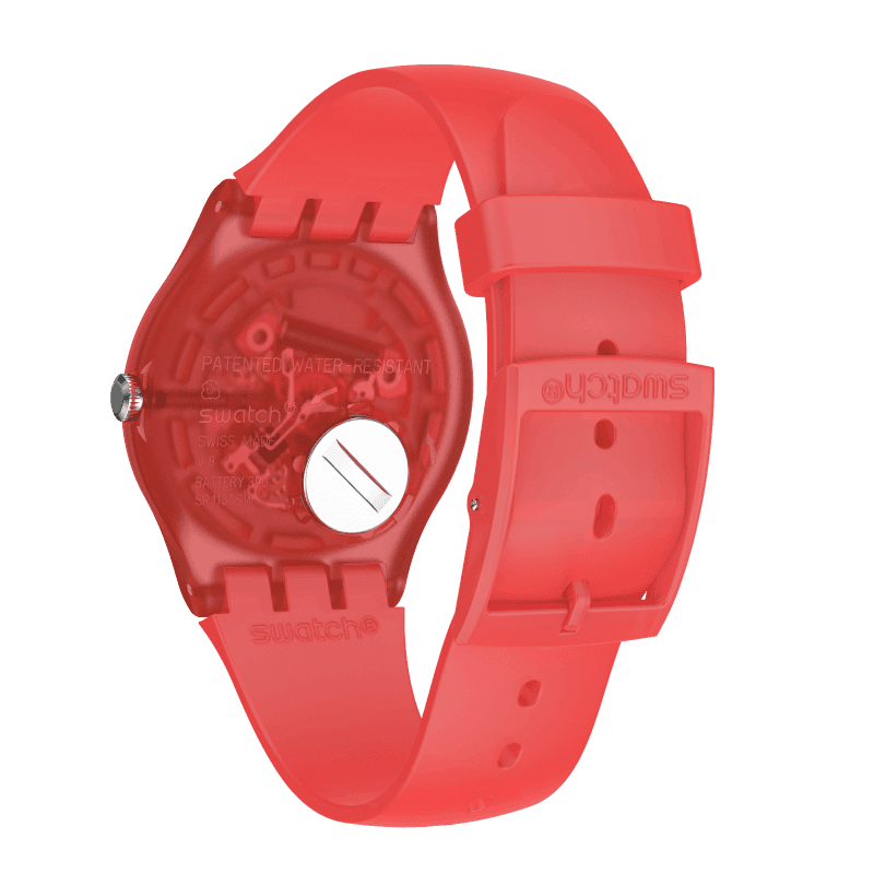 Swatch BLOODY ORANGE Unisex Red Silicone Strap Watch – SUOO105