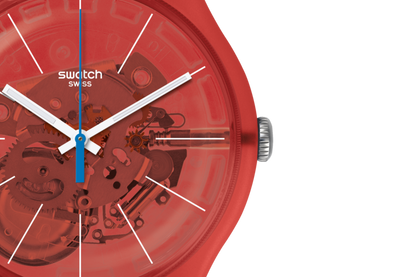 Swatch - Orange Rubber Strap Watch - SUOO105