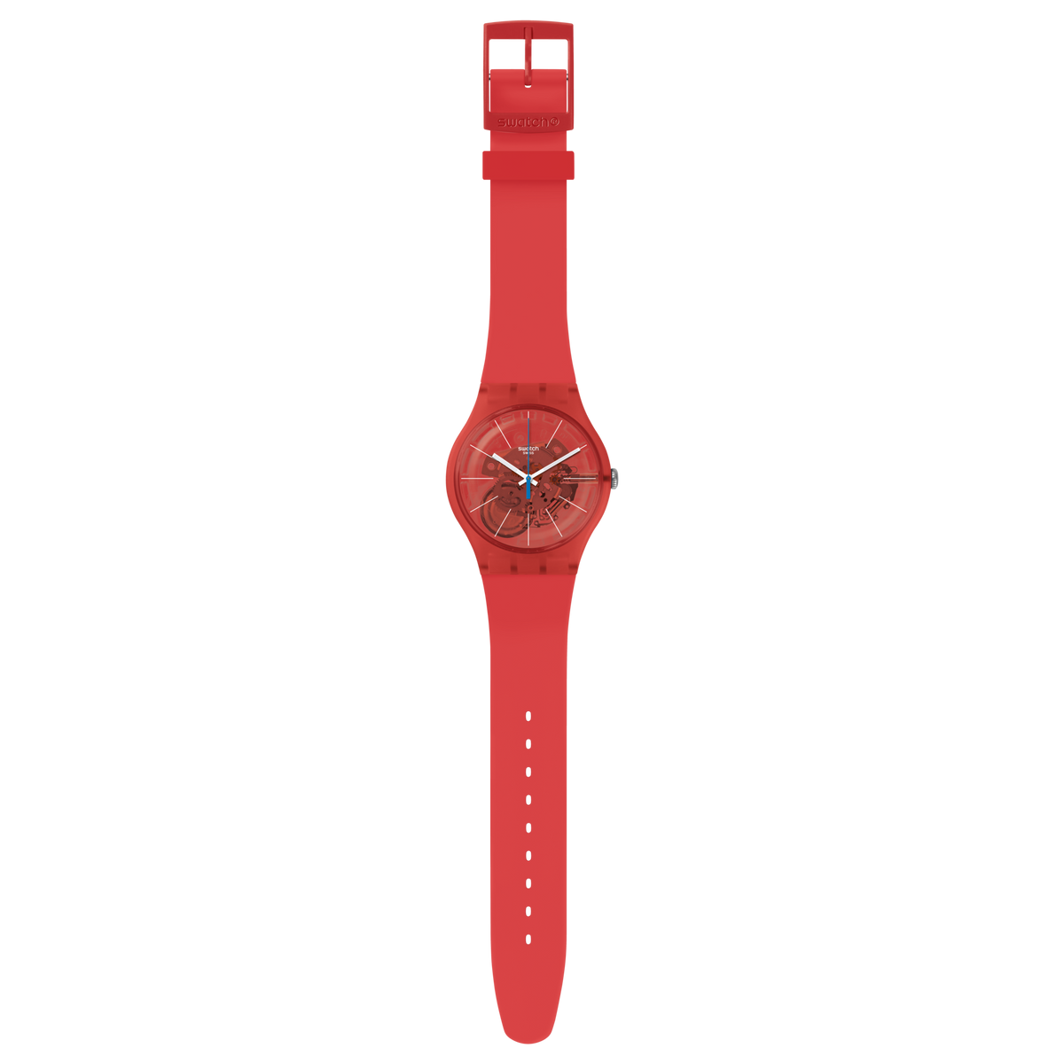 Swatch BLOODY ORANGE Unisex Red Silicone Strap Watch – SUOO105