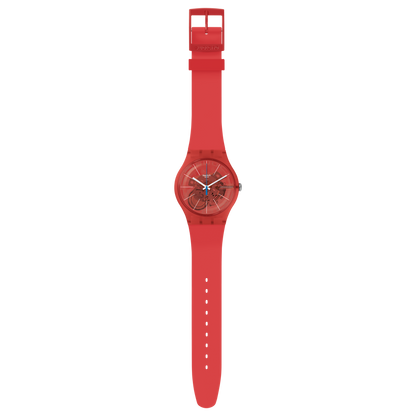 Swatch - Orange Rubber Strap Watch - SUOO105