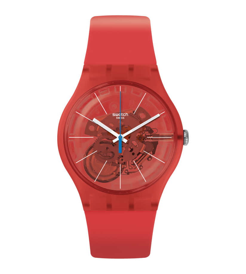 Swatch - Orange Rubber Strap Watch - SUOO105