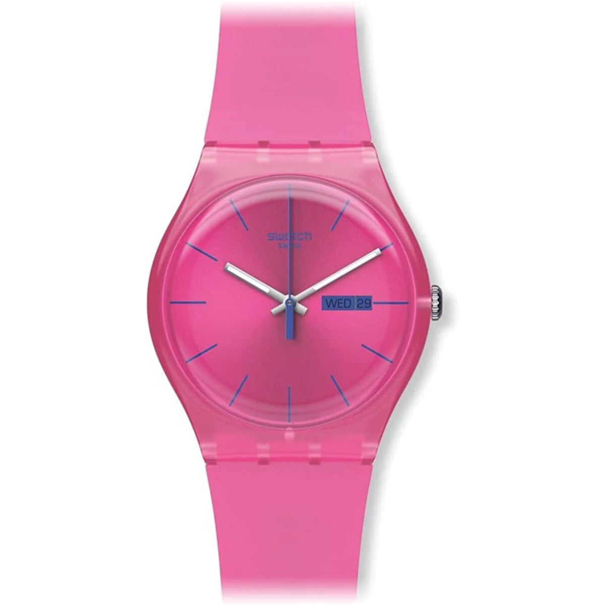 Swatch-Pink Rebel Pink Unisex Rubber Watch-SUOP700