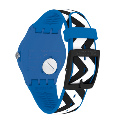 Swatch - Men Blue Rubber Strap Watch - SUOS111
