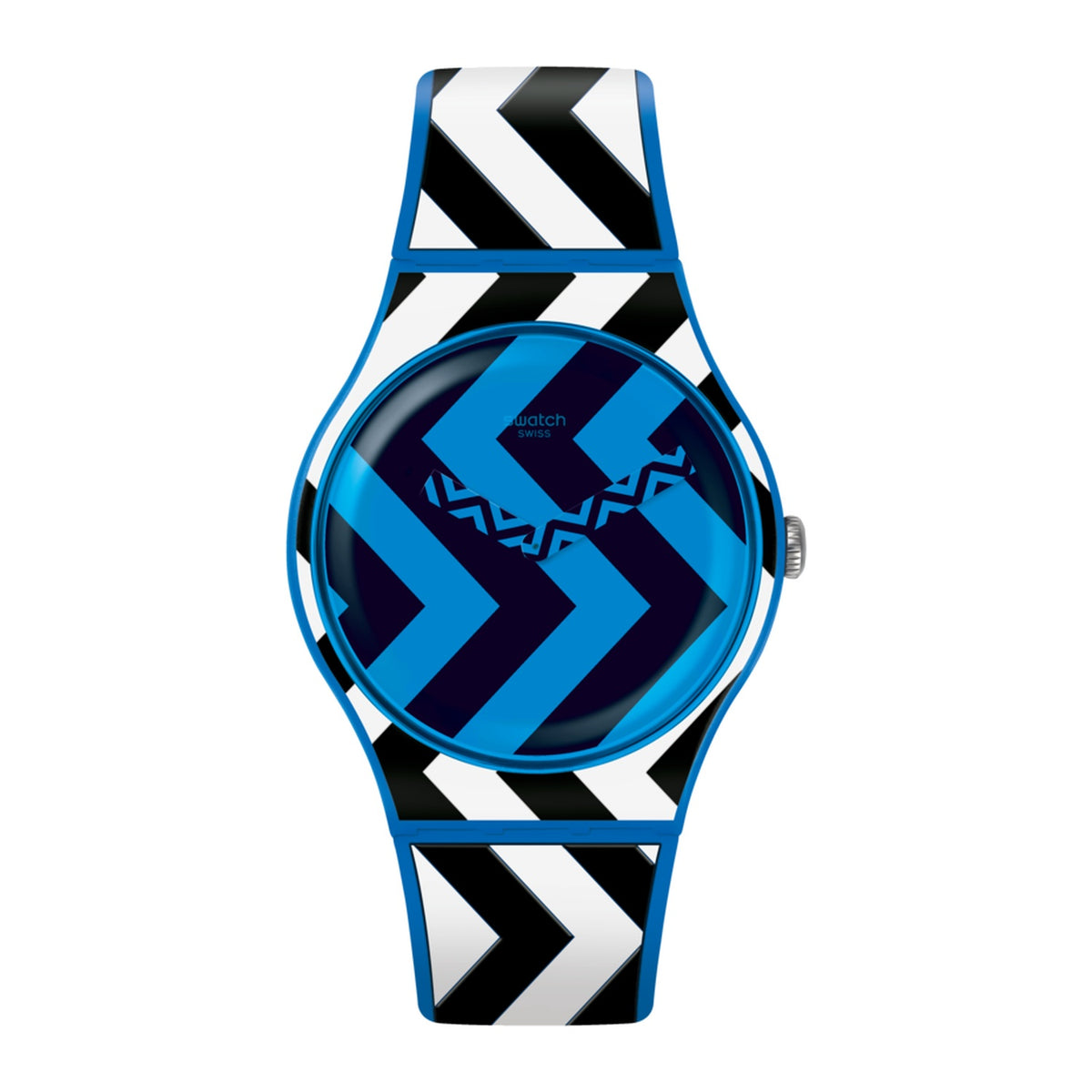 Swatch BLUZAG Unisex Blue Silicone Strap Watch – SUOS111