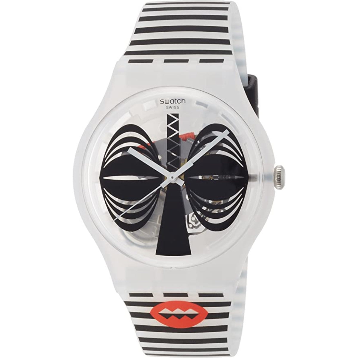 Swatch-Maskara Black Unisex Rubber Watch-SUOW122