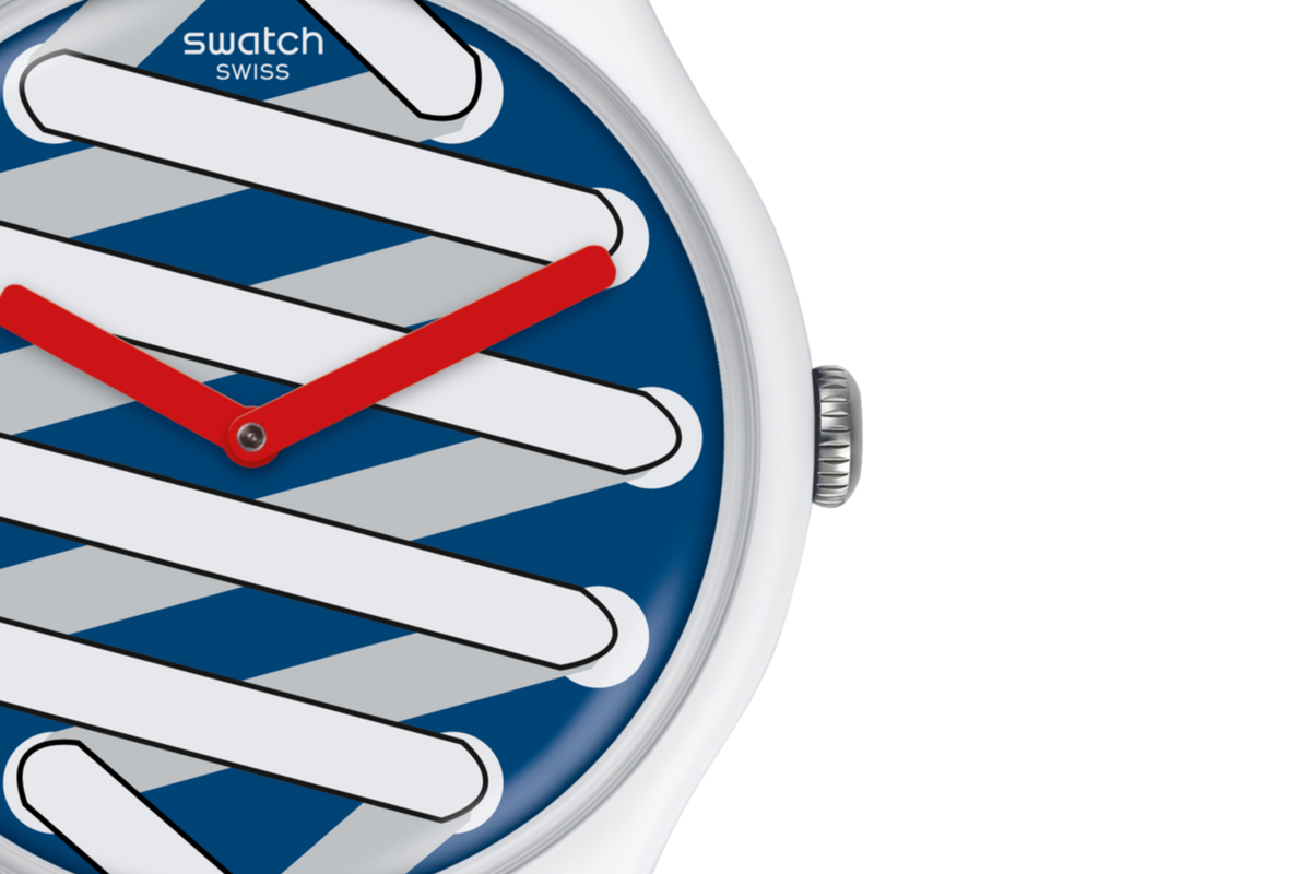 Swatch Rubber Blue Unisex Watch-SUOW143