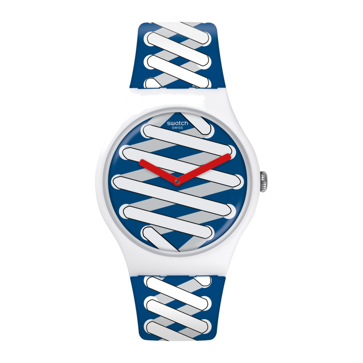 Swatch Rubber Blue Unisex Watch-SUOW143