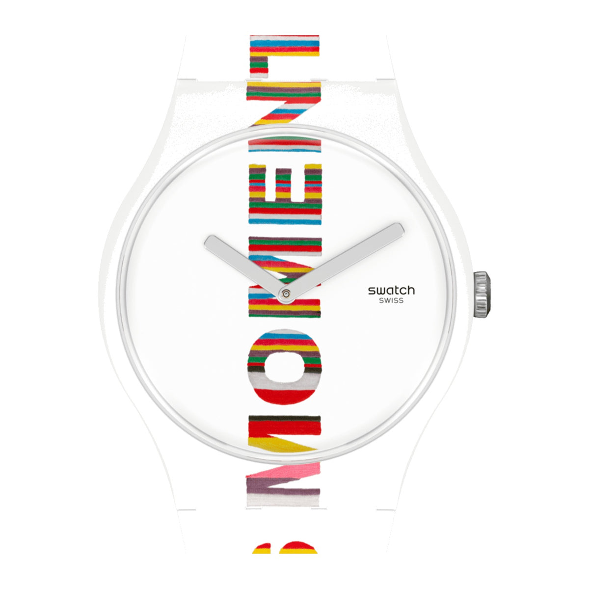 Swatch Rubber White Unisex Watch-SUOZ330