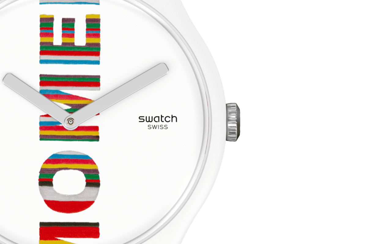 Swatch Rubber White Unisex Watch-SUOZ330