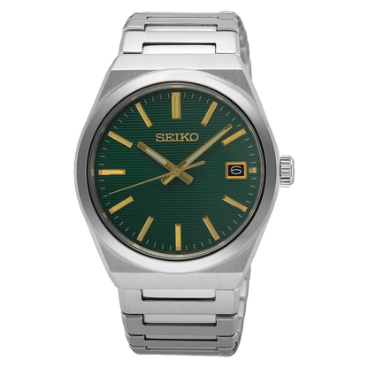 Seiko Men's  Essentials -SUR601P1- Stainless Steel-Green & Gold