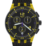 Swatch-Yellow Tire Black Unisex Rubber Watch-SUSJ403