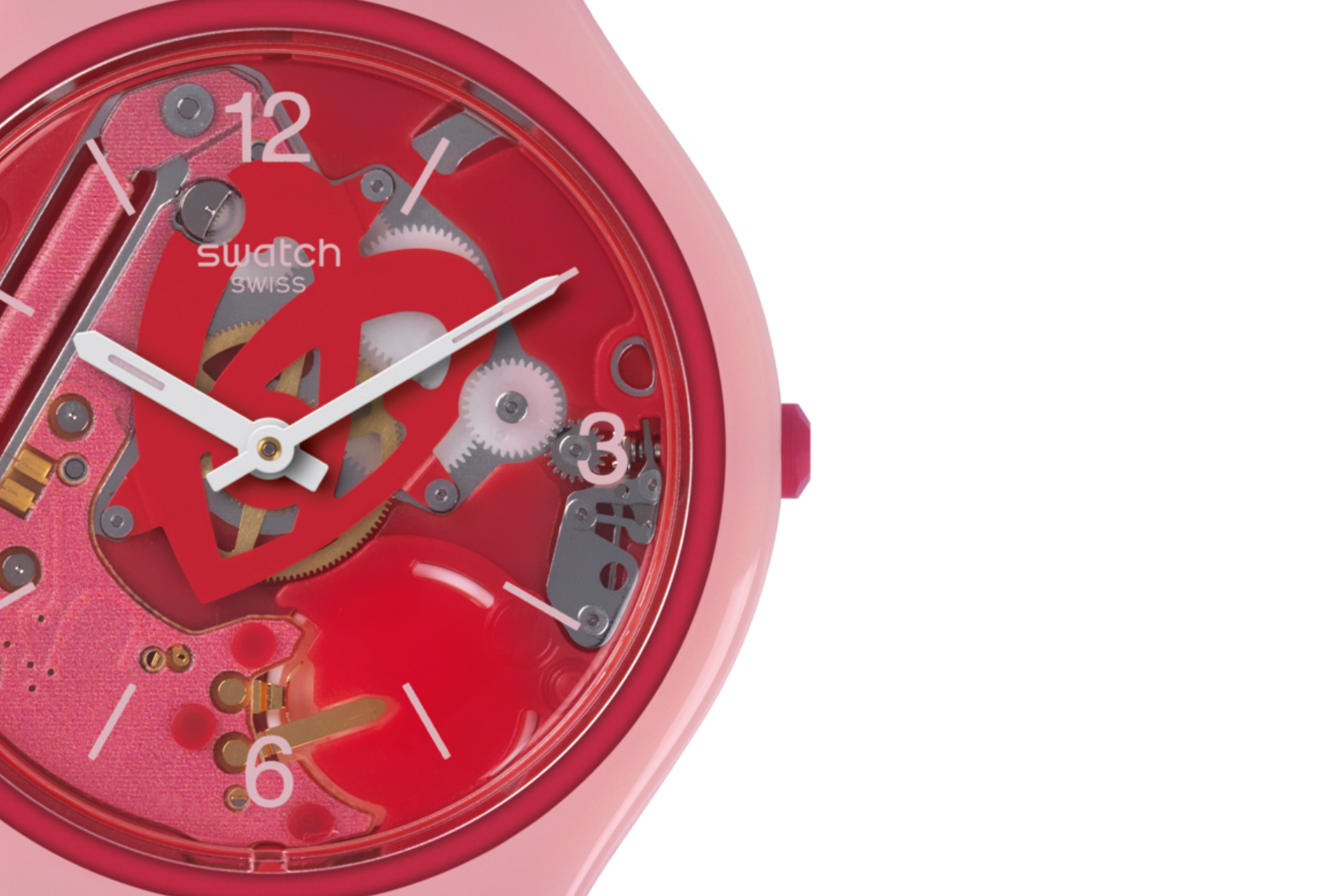 Swatch-Skinamour Pink Unisex Rubber Watch-SVOP100