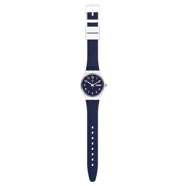 Swatch-Navy Light Blue Unisex Rubber Watch-GW715