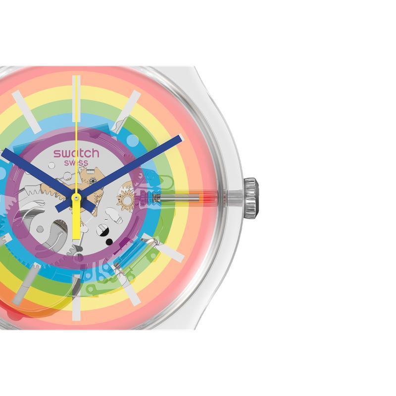 Swatch-#Opensummer Transparent Unisex Rubber Watch-SUOK148