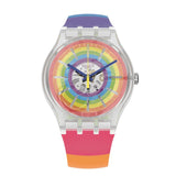 Swatch-#Opensummer Transparent Unisex Rubber Watch-SUOK148