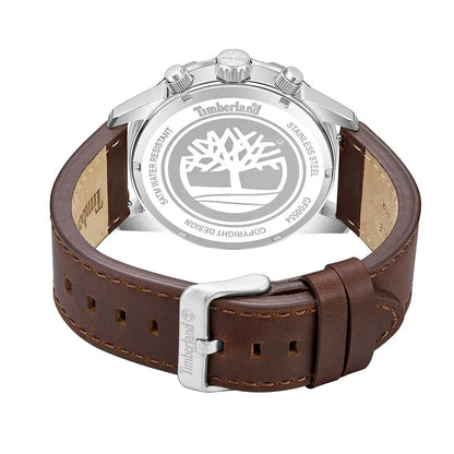 Timberland Flowell Mens Brown Leather Watch-TDWGD0031102